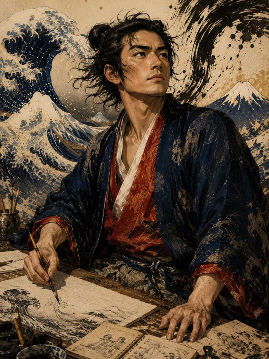 三十代の北斎（想像図）