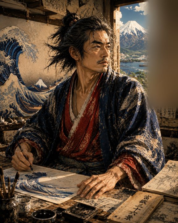 六十代の北斎（想像図）