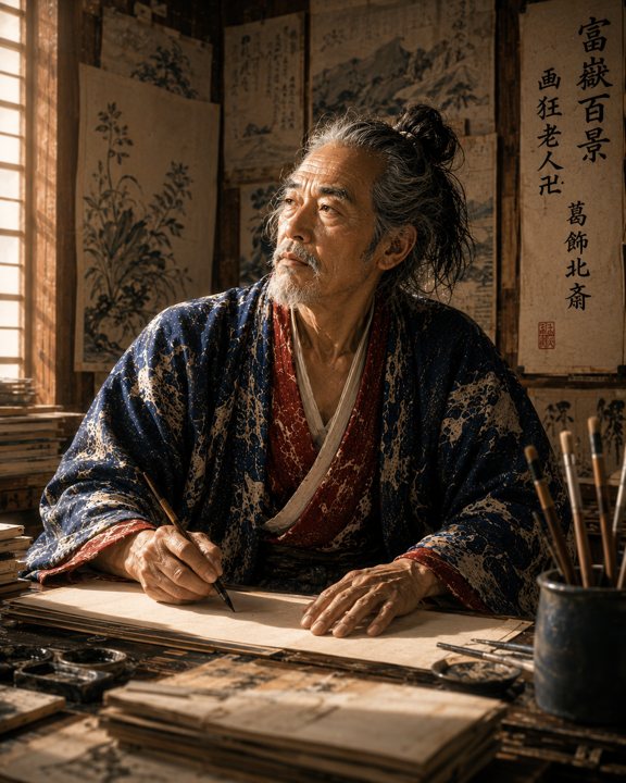 七十代の北斎（想像図）
