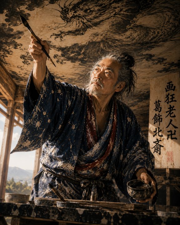 八十代の北斎（想像図）