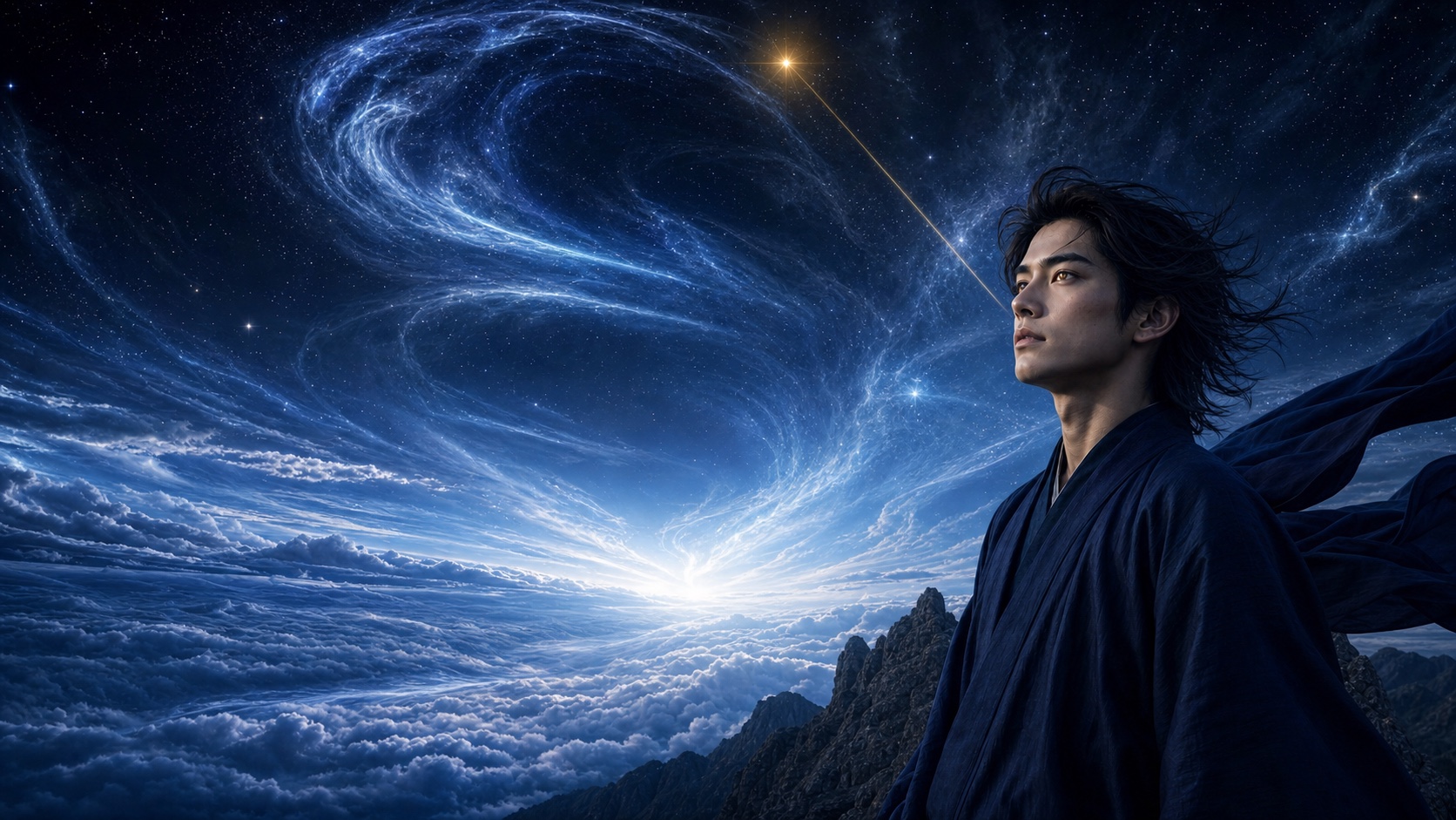 星の光がまっすぐ届く空の下の空海