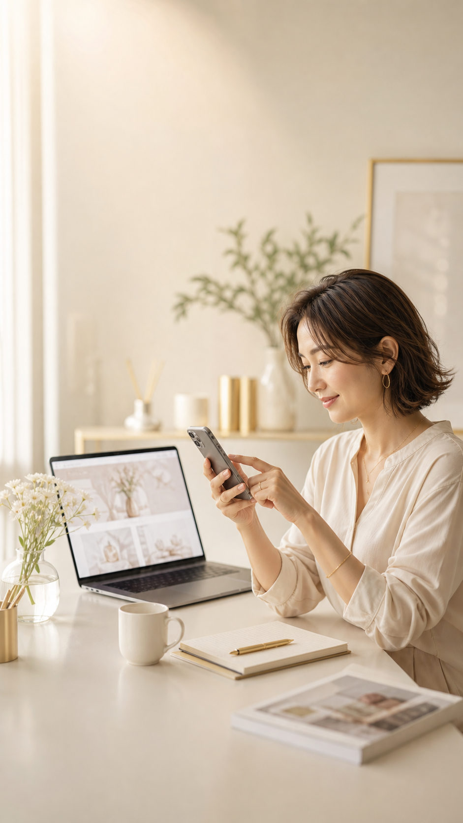 スマートフォンで投稿する事業者のイメージ